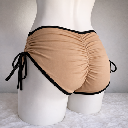 Cachetero ECLIPSE con jareta ajustable - Nude Satin