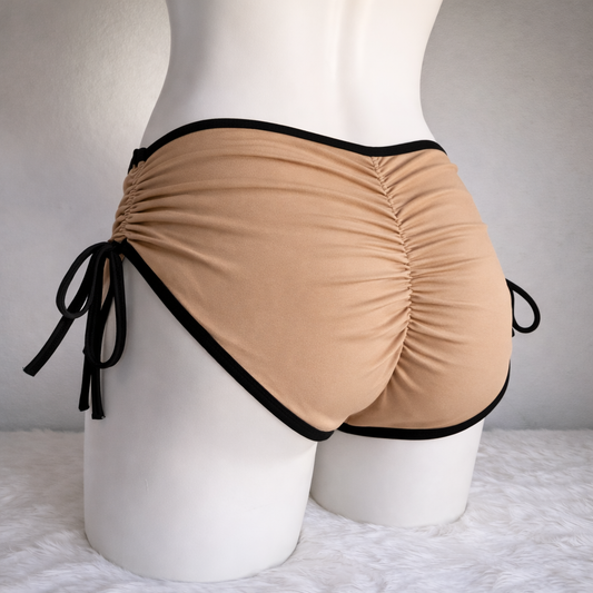 Cachetero ECLIPSE con jareta ajustable - Nude Satin