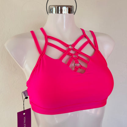 Top Tiras Nova Rosa Neón