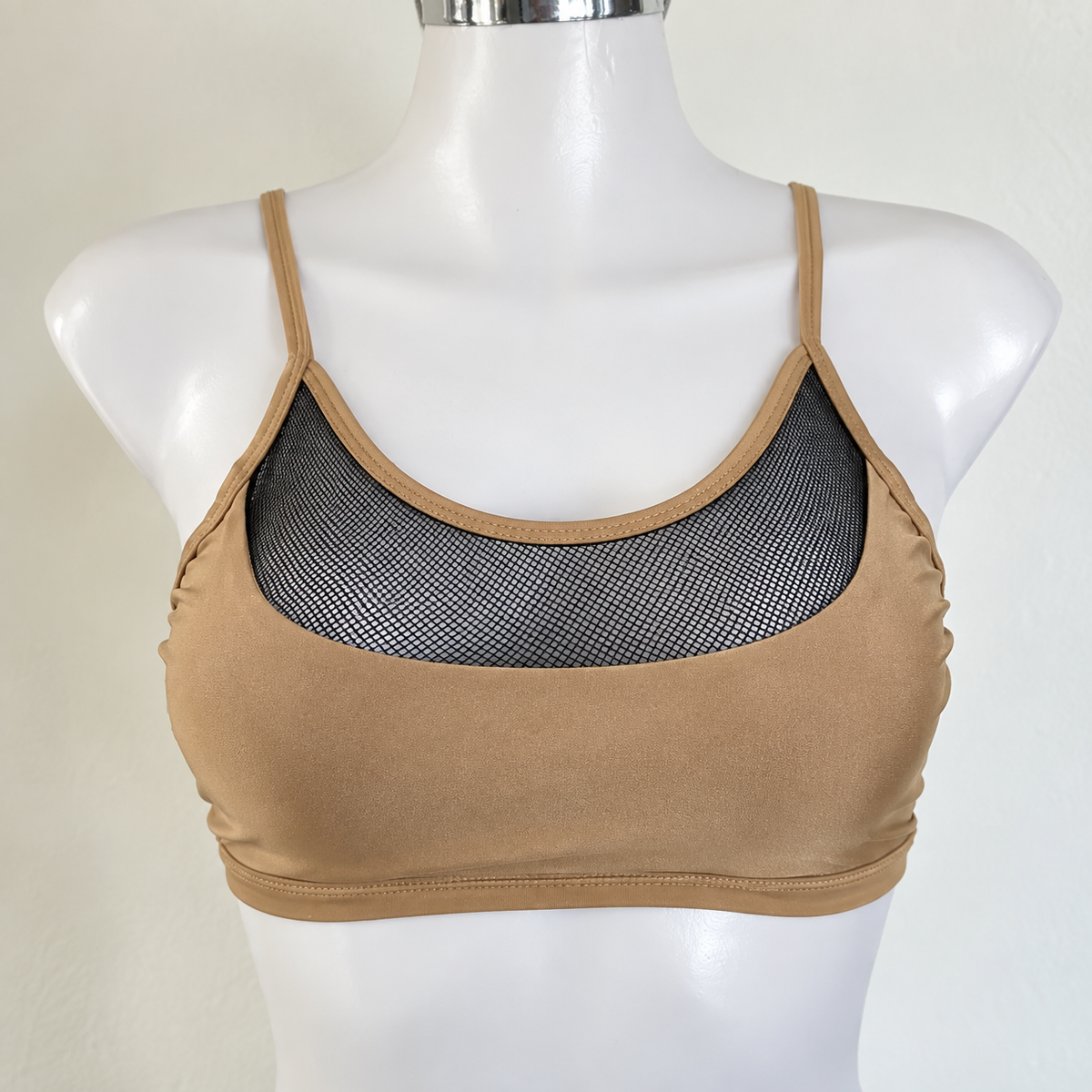 Top Aura - Camel con Malla