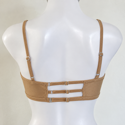 Top Aura - Camel con Malla